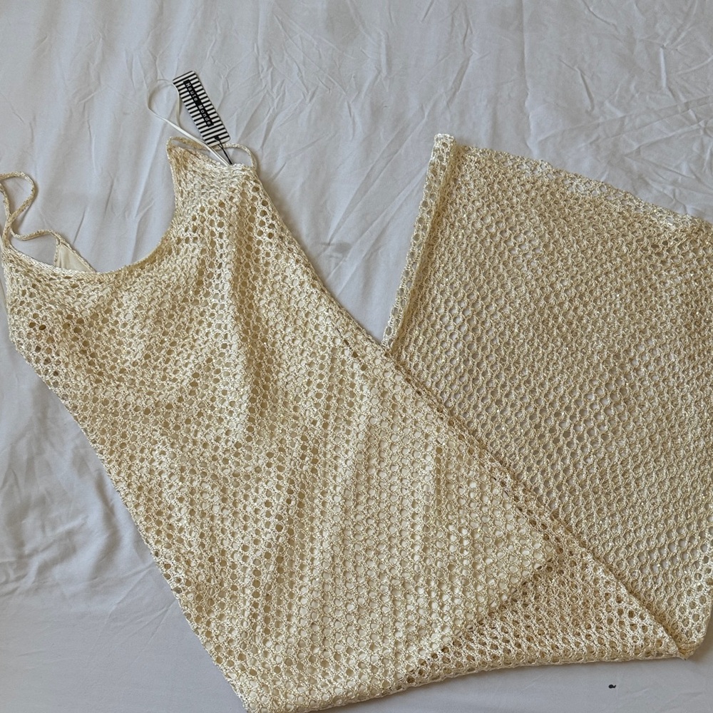 Haute Monde Cream Crochet Swim Cover-Up